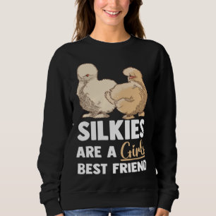 Animal Silkie Chicken Mom Silky Chicken Farmer Sweatshirt