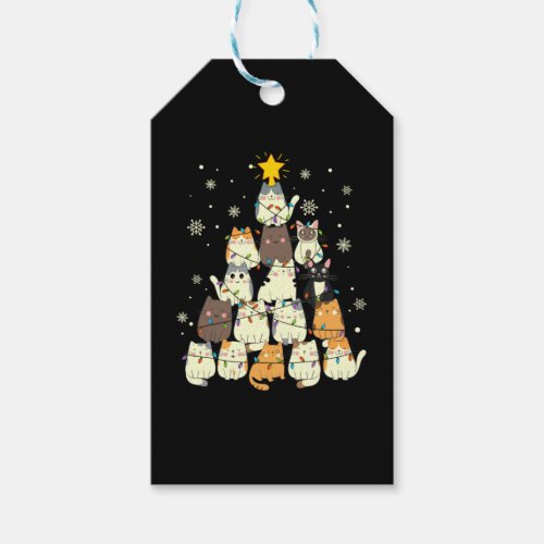 Animal Sitting in snow with Lights Christmas Santa Gift Tags