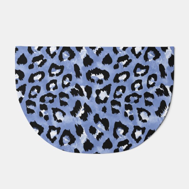 Animal Skin Allure: Watercolor Leopard Doormat (Front)