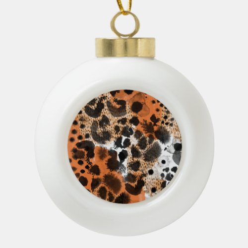 Animal skin creative leopard pattern ceramic ball christmas ornament