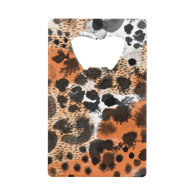 Animal skin: creative leopard pattern. credit card bottle opener (Front)