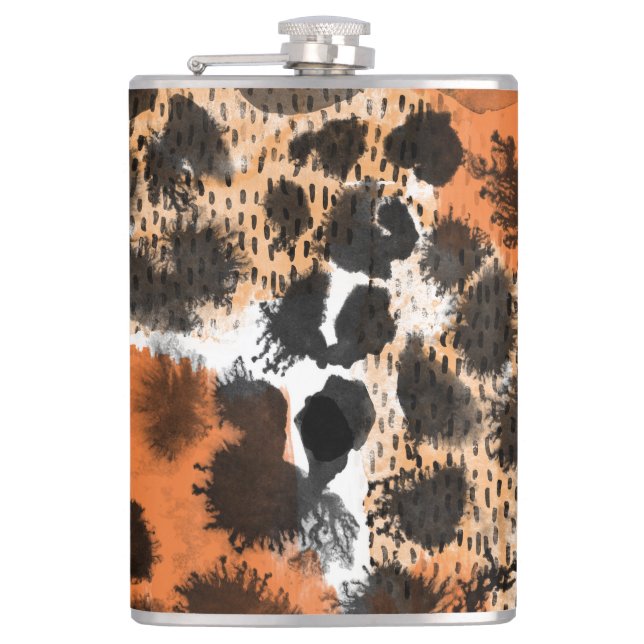 Animal skin: creative leopard pattern. flask (Front)