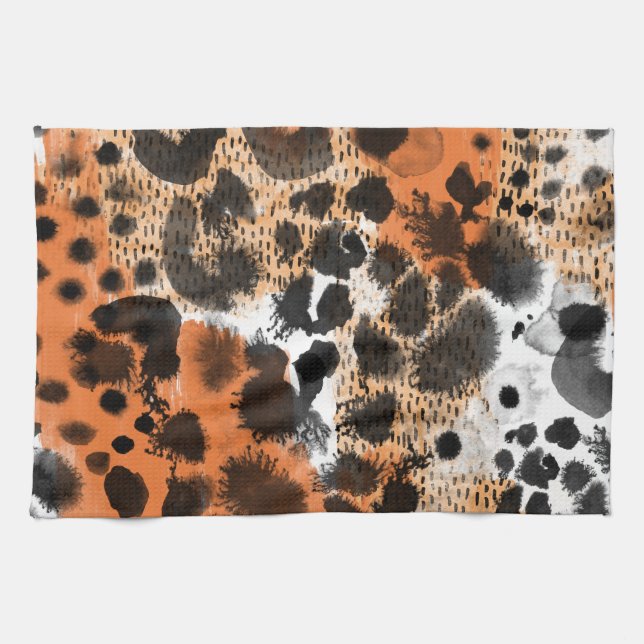 Animal skin: creative leopard pattern. kitchen towel (Horizontal)