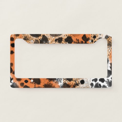 Animal skin creative leopard pattern license plate frame