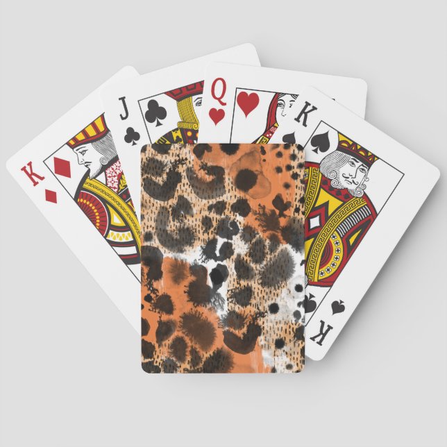 Animal skin: creative leopard pattern. poker cards (Back)