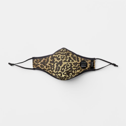 Animal Skin Gold Black Leopard Custom Name Logo Premium Face Mask