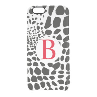 Animal Skin in Black & White Clear iPhone 6/6S Case