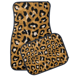 Animal skin leopard: watercolor pattern. car floor mat