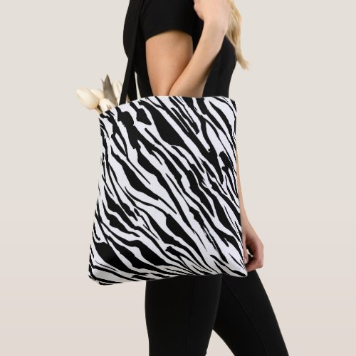 animal skin print zebra tote bag