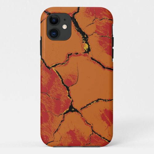 animal skin with crack overlay iPhone 11 case