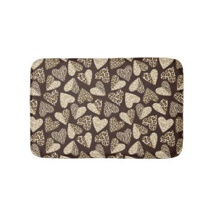 Animal skin with hearts bathroom mat
