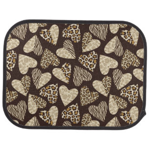 Animal skin with hearts car floor mat