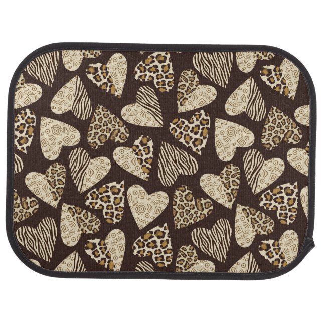 Animal skin with hearts car floor mat (Rear)