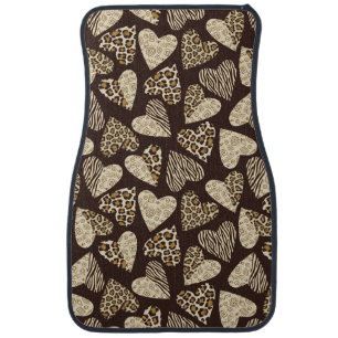 Animal skin with hearts car mat