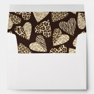 Animal skin with hearts envelope