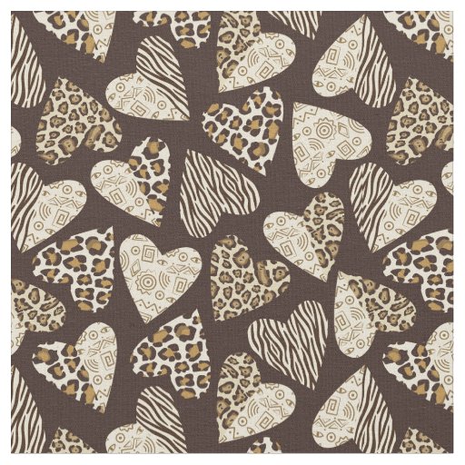 Animal skin with hearts fabric