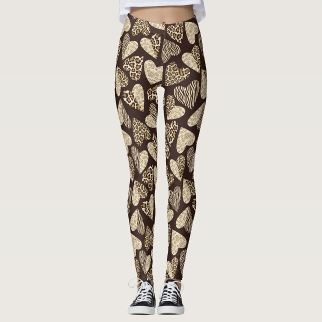 Animal skin with hearts leggings (Front)