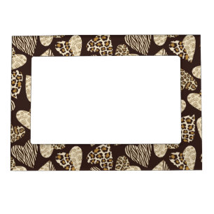 Animal skin with hearts magnetic picture frame