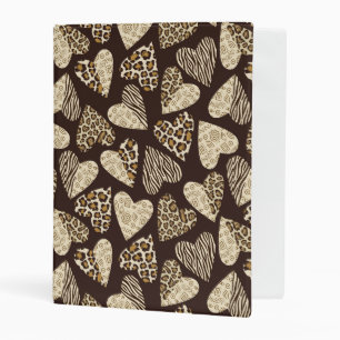 Animal skin with hearts mini binder