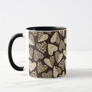 Animal skin with hearts mug