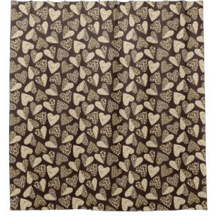 Animal skin with hearts shower curtain