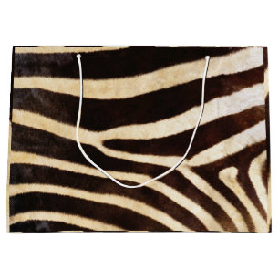 Animal Skin Zebra Safari Brown Whit Black Large Gift Bag