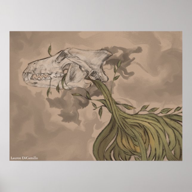 Animal Skull and Vines Poster (Front)