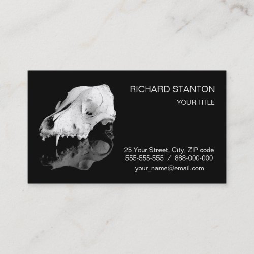 Animal skull business card