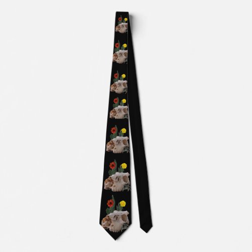 Animal Skull Cactus Flowers and a Cute Spider Neck Tie