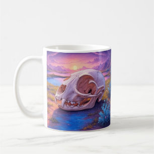 Animal Skull in Desert Sunset Coffee Mug