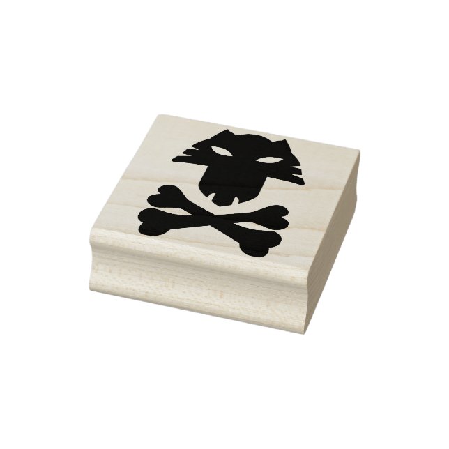 Animal skull with crosssbones silhouette art stamp (Stamp)