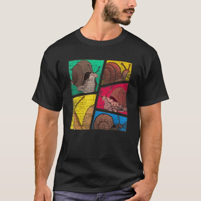 Animal  Slug Gastropod Sluggish Pop Art Snail T-Shirt (Front)