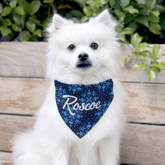 Animal snowflakes Blue Pet Bandana Collar