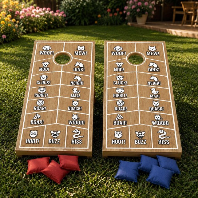 Animal Sounds Cornhole Board Wrap | Funny Farm  Set (Creator Uploaded)