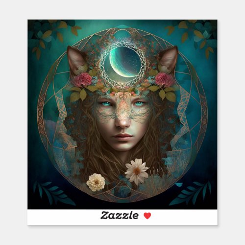Animal Spirit Mystical Fantasy Art Sticker