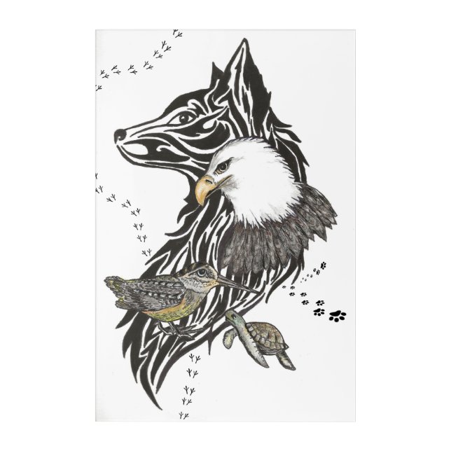 Animal spiritual guides 24"x36" Acrylic Wall Art (Front)