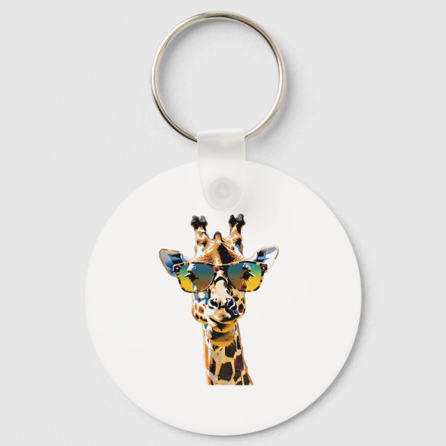 animal sunglasses giraffe with sunglasses   keychain (Front)