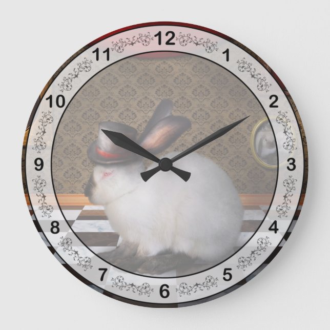 Animal - The Rabbit - Reverse version Large Clock (Front)