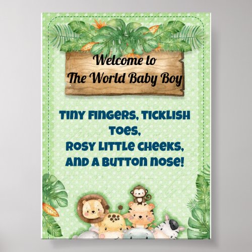 Animal Theme Baby Name Ceremony Welcome Sign 