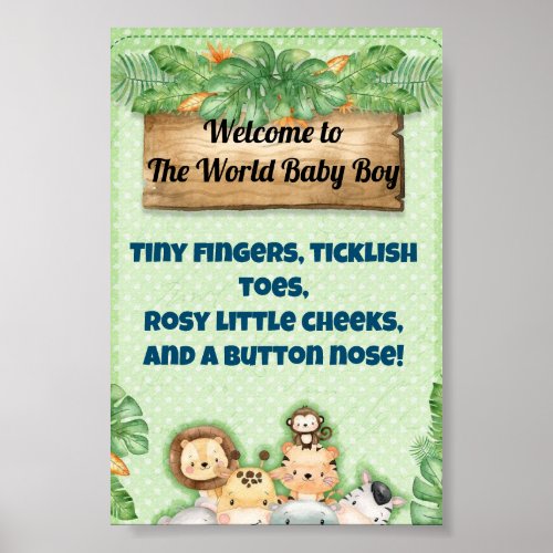 Animal Theme Baby Name Ceremony Welcome Sign 