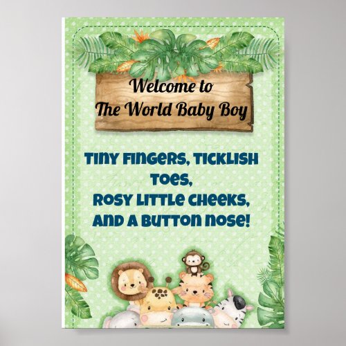 Animal Theme Baby Name Ceremony Welcome Sign 