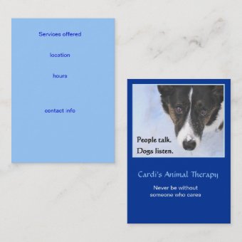 Animal Therapy Business Card | Zazzle