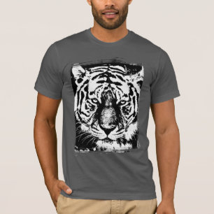 Animal Tiger Mens Short Sleeve Asphalt Grey Modern T-Shirt