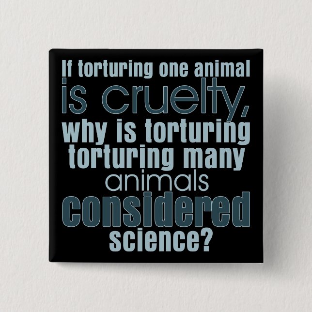Animal Torture Pinback Button (Front)