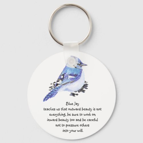 Animal Totem Blue Jay Inspirational Nature Guide Keychain