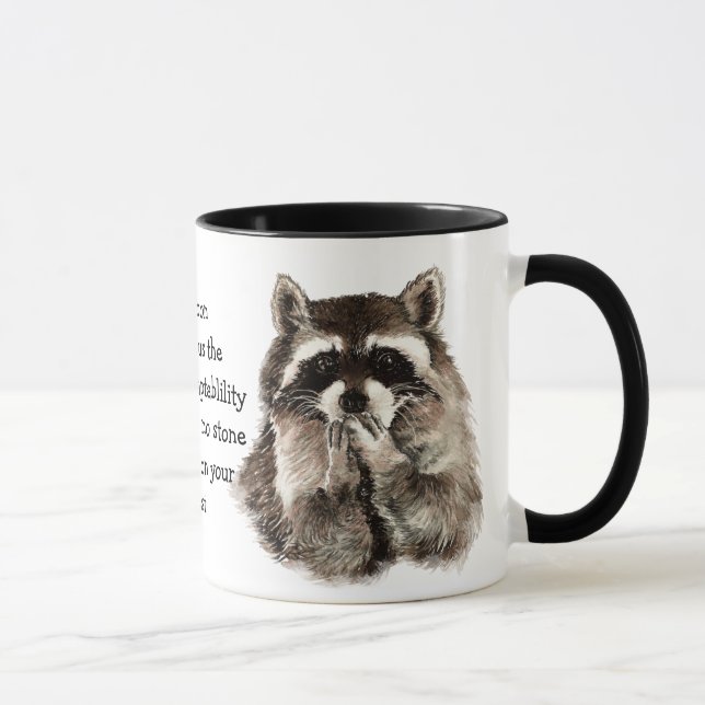Animal Totem, Spiritual, Inspiration Cute Raccoon Mug (Right)