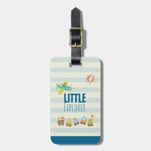 Animal Toy Train and Airplane Little Explorer Luggage Tag