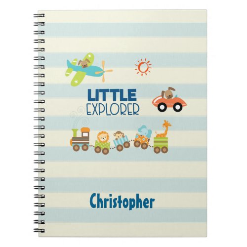 Animal Toy Train Car and Airplane Little Explorer Notebook