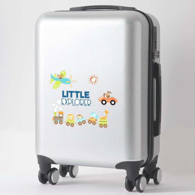 Animal Toy Train Car and Airplane Little Explorer Sticker (Suitcase)