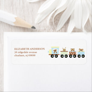 Animal Toy Train Return Address Labels